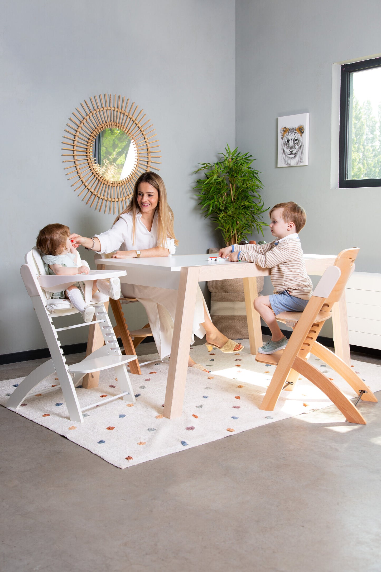 Childhome Evosit High Chair with Feeding Tray - Natural