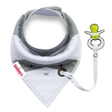 Eazy Kids Bandana Drool Bibs - Pink & Grey (Set Of 2)