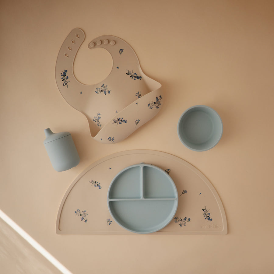 Mushie Silicone Sippy Cup Powder Blue - Laadlee