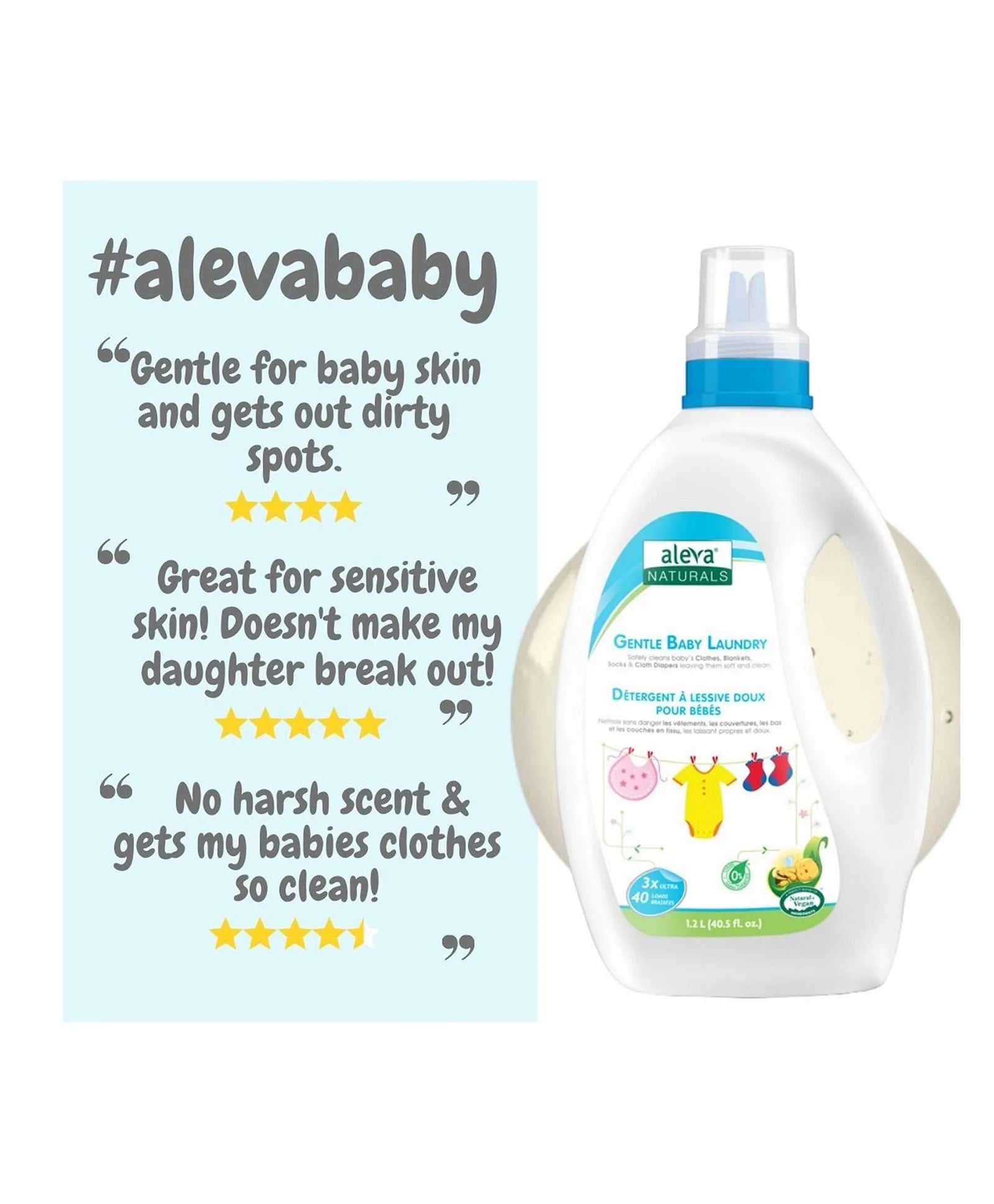 Aleva Naturals Gentle Baby Laundry - 1.2L - Laadlee