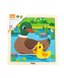 Viga Wooden 9-Piece-Puzzle  - Duck