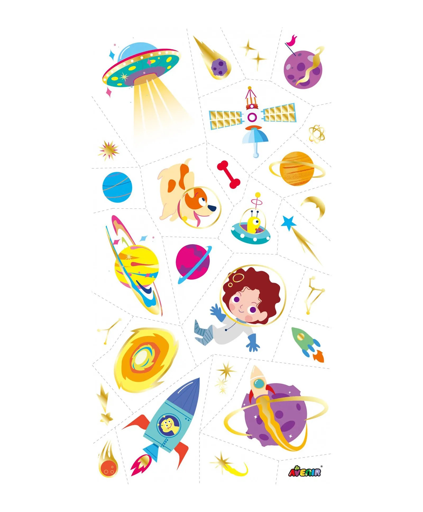 Avenir Tattoo Sticker - Space - 53pc - Laadlee