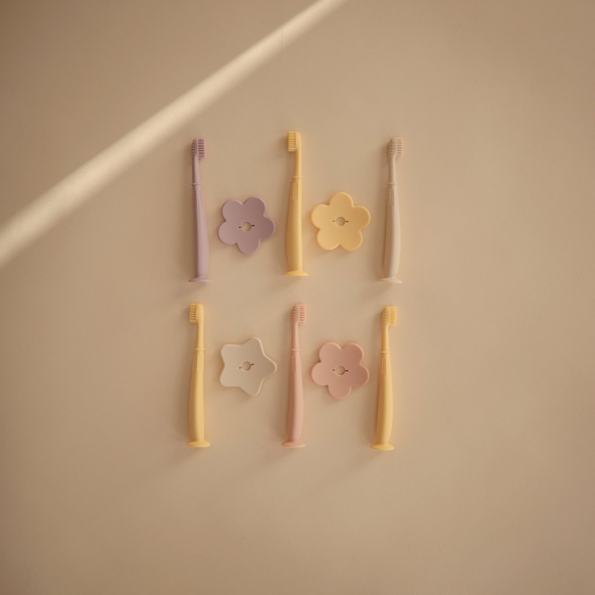 Mushie Flower Training Toothbrush Pale Daffodil - Laadlee
