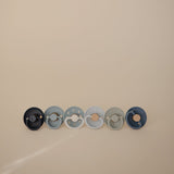 Frigg Round Silicone Baby Pacifier 6M-18M Pack of 6 Endless Sea - Size 2