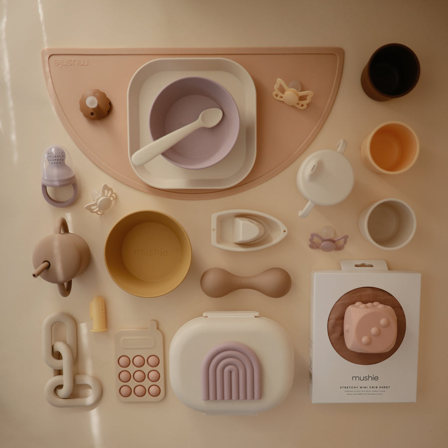 Mushie Dinner Bowl Round Soft Lilac - Laadlee