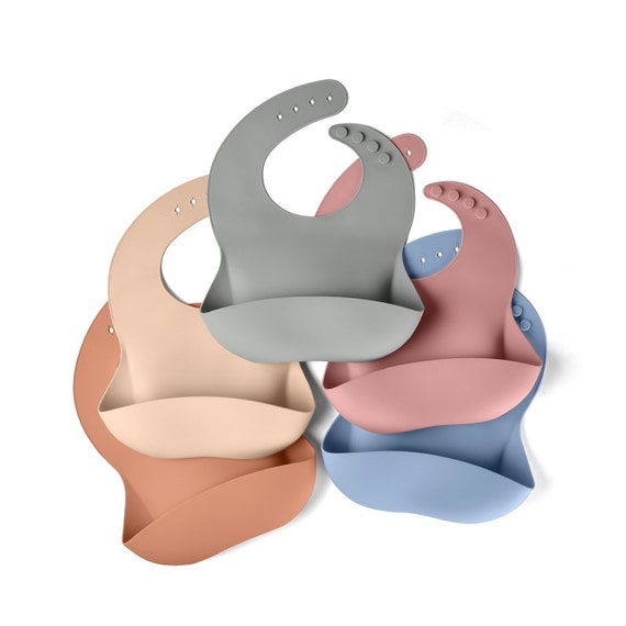 Mushie Silicone Bib Powder Blue - Laadlee