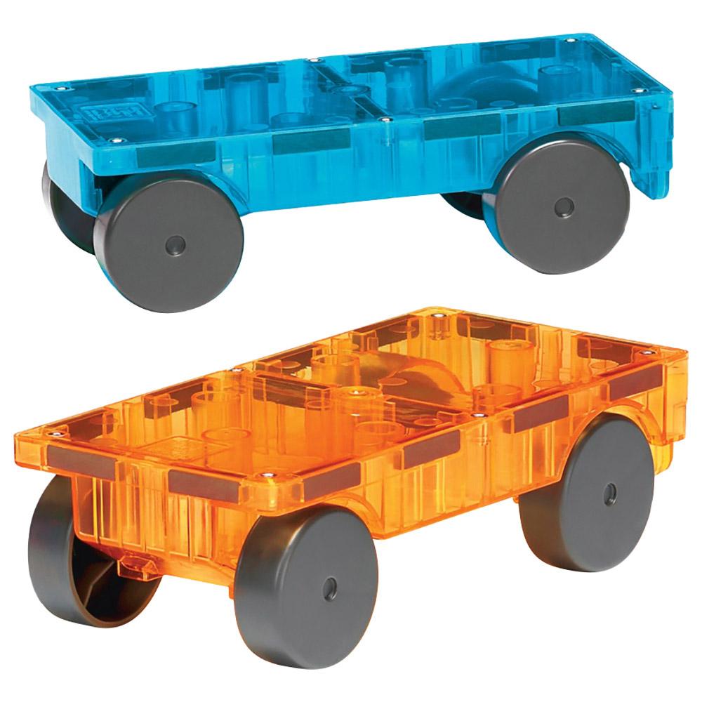 Magna-Tiles Cars Expansion Set Blue & Orange - 2pcs