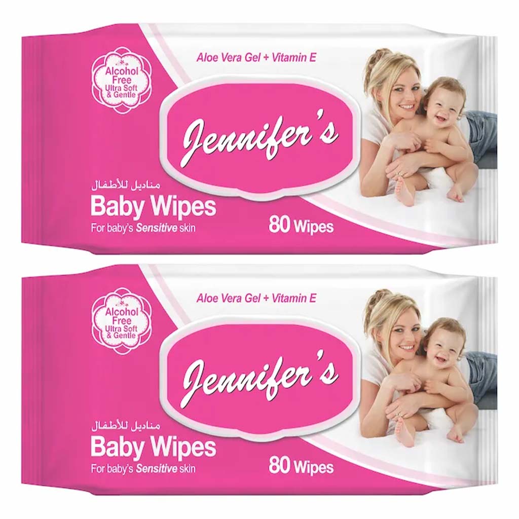 Jennifer's Baby Wipes Pack of 2 - 160pcs