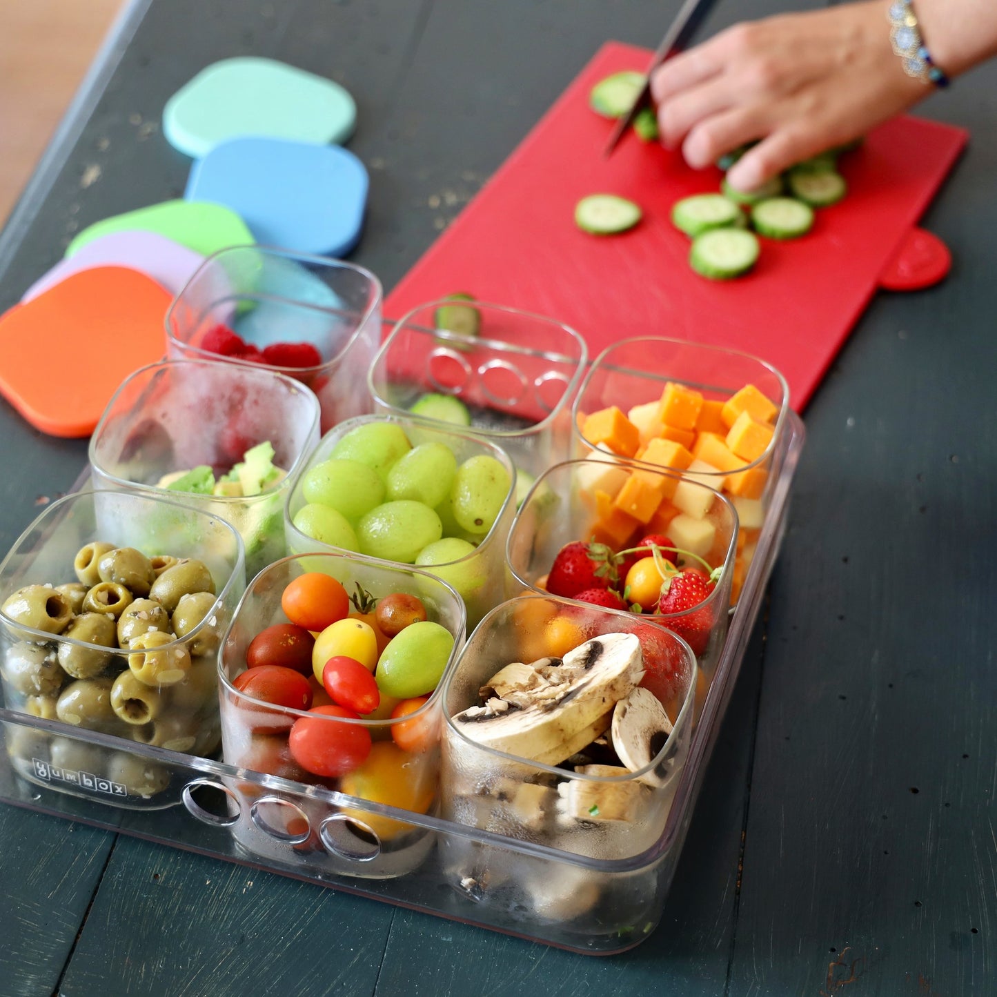 Yumbox Chop Chop Glass Cubes Jar Set of 3