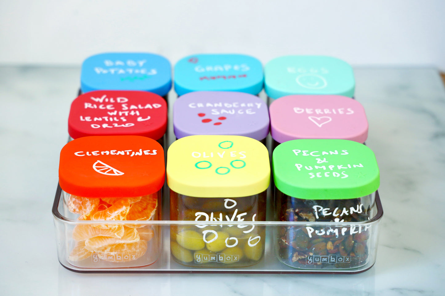 Yumbox Chop Chop Glass Cubes Jar Set of 3