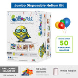 Balloonee Jumbo Disposable Helium Party Kit - 50 Balloons