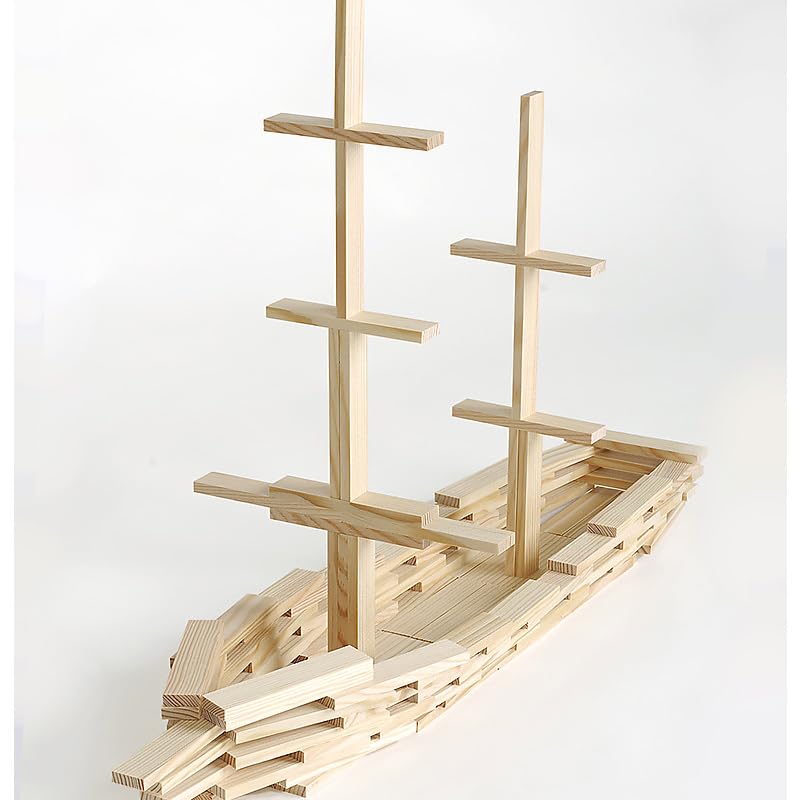 Kapla Wooden Construction Set in a Chest with Brown Art Book - 280pcs - Laadlee