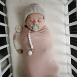 Mushie Silicone Pacifier Clip Hera - Blush