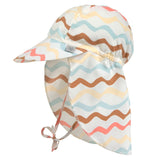 Lassig SPF Sun Protection Flap Hat - Waves Sea Salt