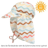 Lassig SPF Sun Protection Flap Hat - Waves Sea Salt