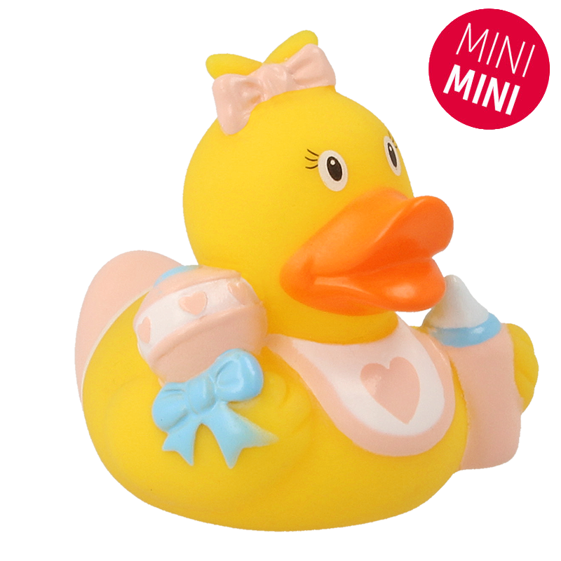 Lilalu Bath Toy Mini Baby Girl Duck - Yellow & Pink