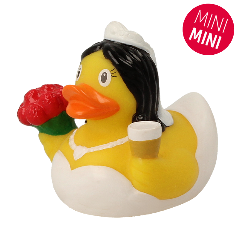 Lilalu Bath Toy Mini Bride Rubber Duck - White