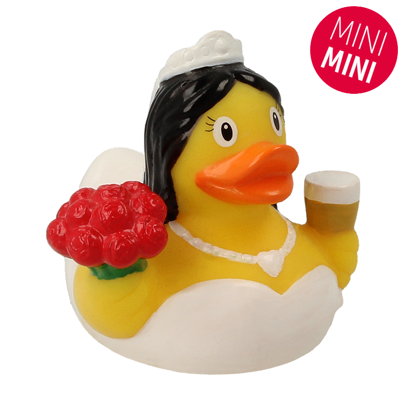 Lilalu Bath Toy Mini Bride Rubber Duck - White