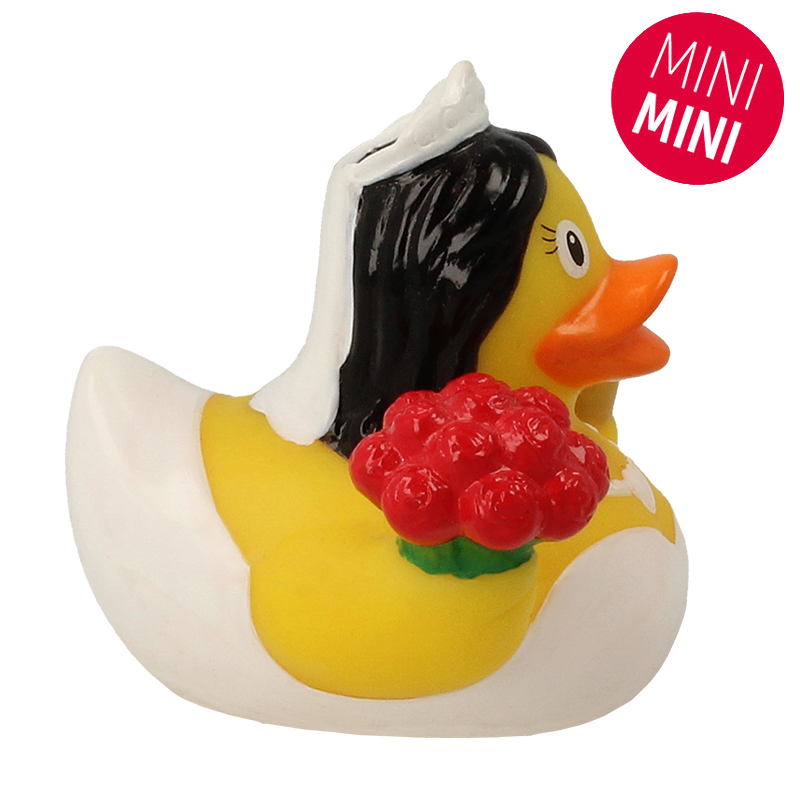 Lilalu Bath Toy Mini Bride Rubber Duck - White