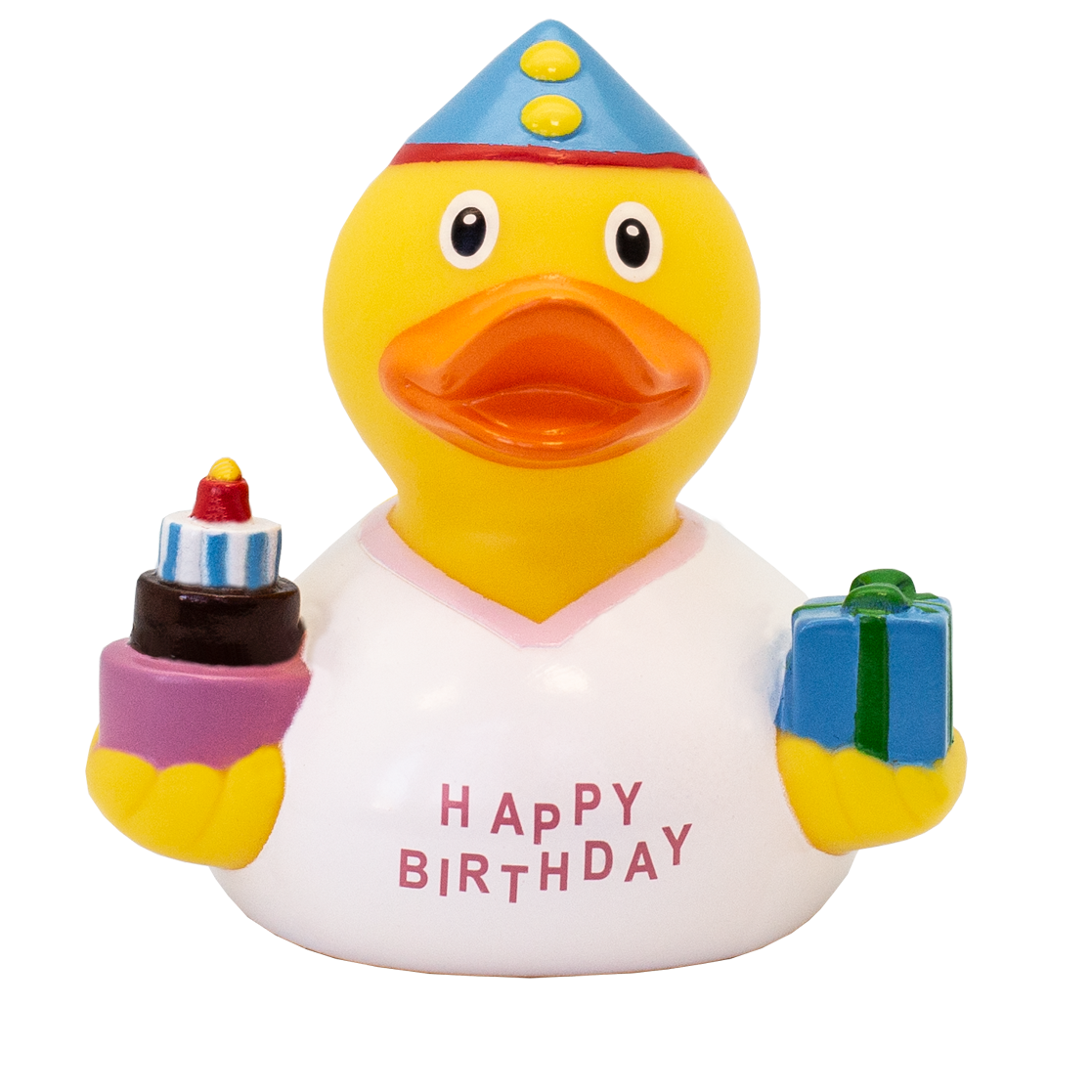 Lilalu Bath Toy Birthday Girl Duck  - White & Yellow