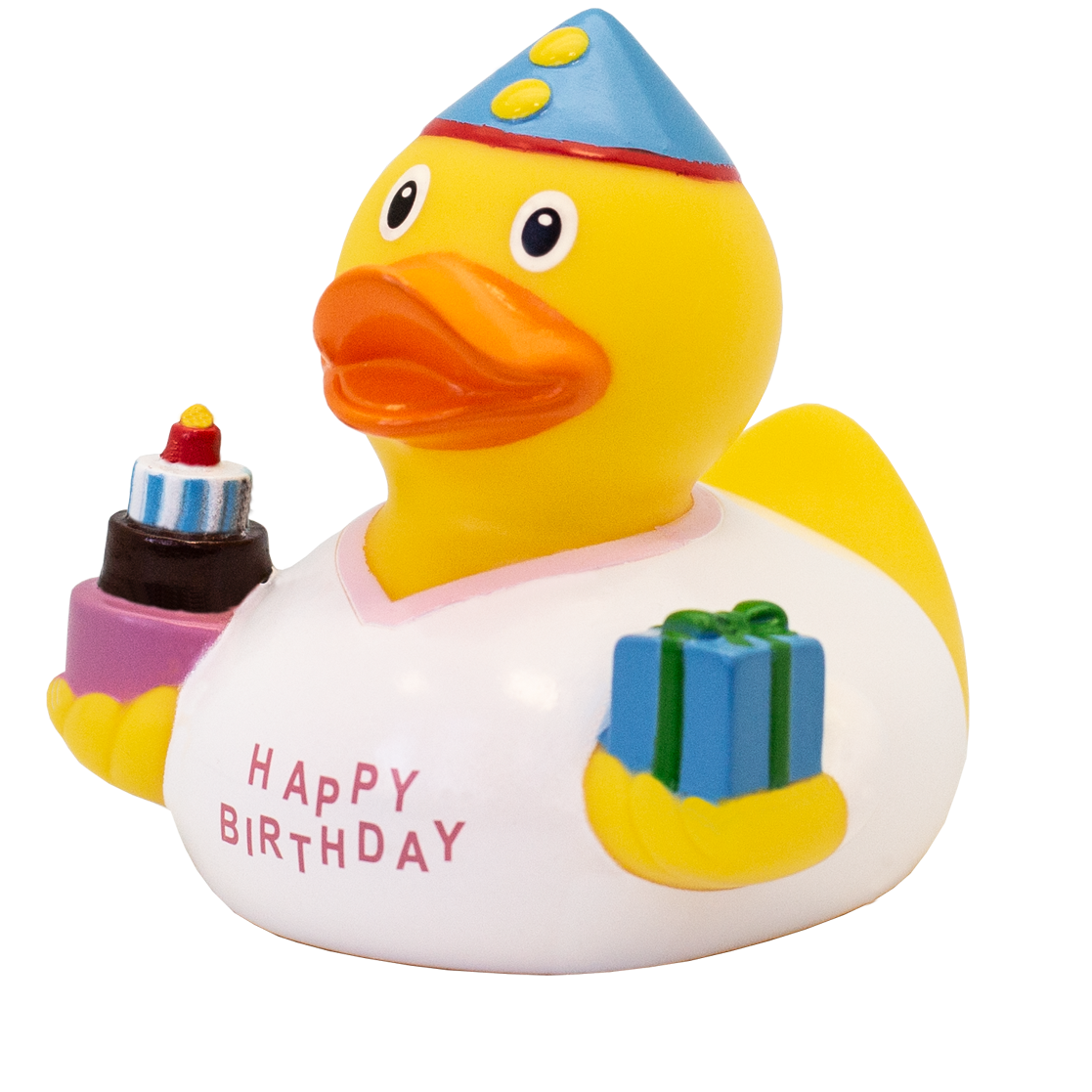 Lilalu Bath Toy Birthday Girl Duck  - White & Yellow