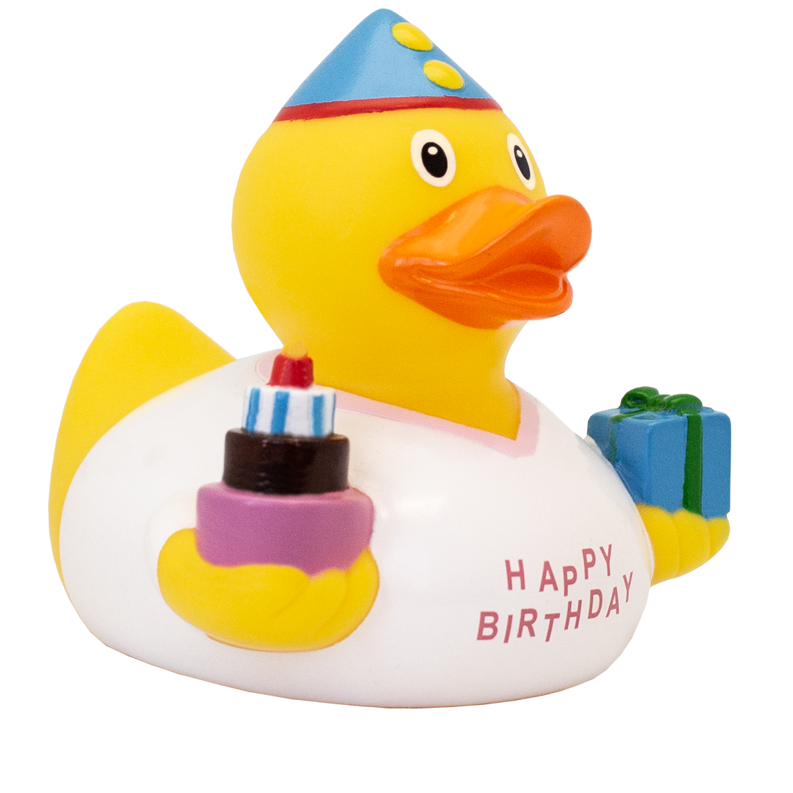 Lilalu Bath Toy Birthday Girl Duck  - White & Yellow