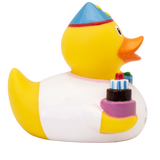 Lilalu Bath Toy Birthday Girl Duck  - White & Yellow