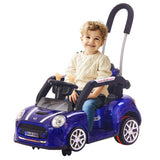 Megastar Kids Ride On 6V Swing & Push Car With Parental Handle Blue - Blue