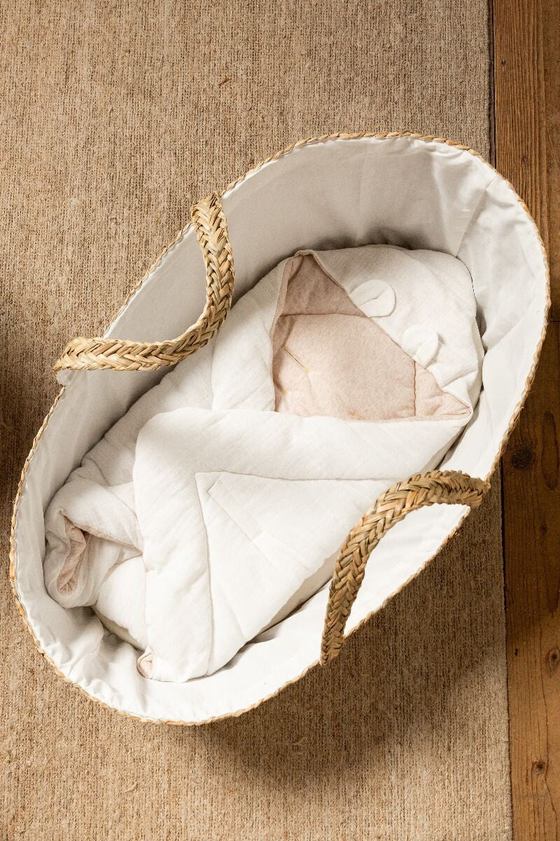 Childhome Moses Basket + Mattress - Seagrass Natural