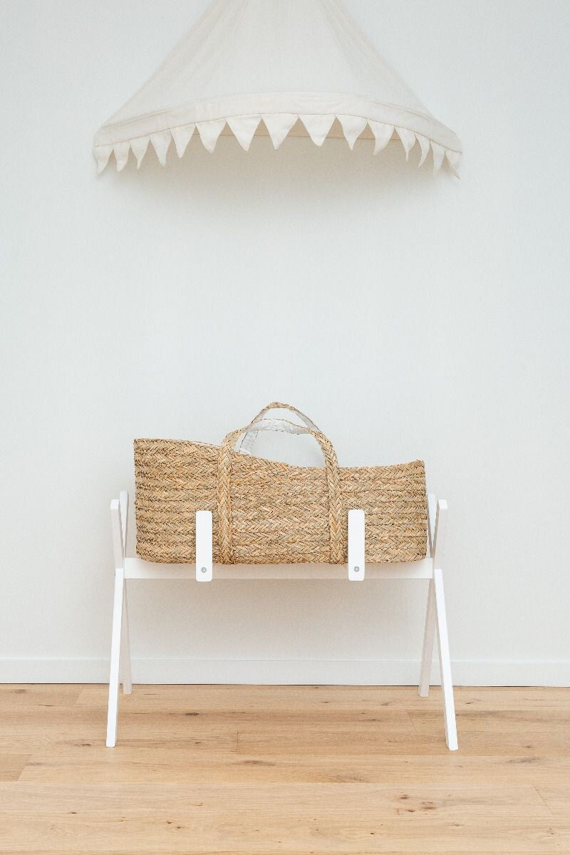 Childhome Moses Basket + Mattress - Seagrass Natural