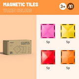 Mideer Magnetic Tiles Warm Colors - 20pcs