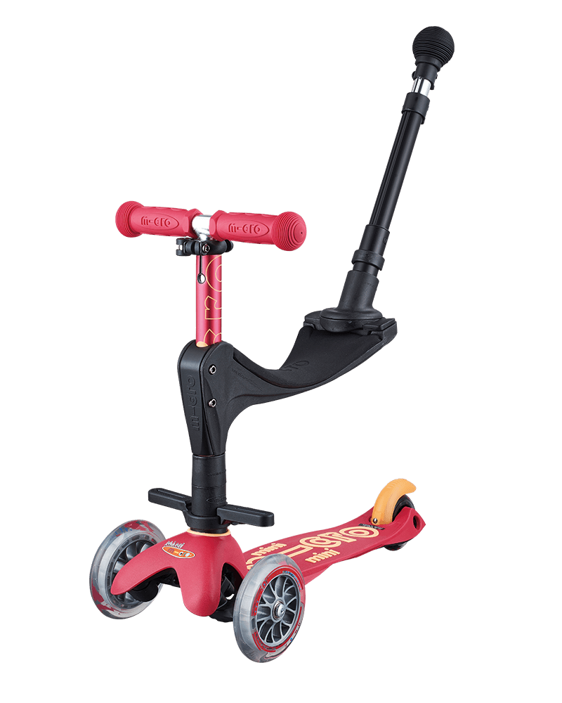 Micro Mini 3 In 1 Deluxe Plus Scooter - Ruby Red - Laadlee