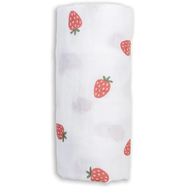 Lulujo Muslin Large Swaddle - Strawberries