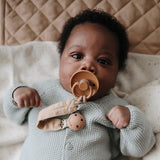 Mushie Pacifier Fabric Clips Natural - Laadlee