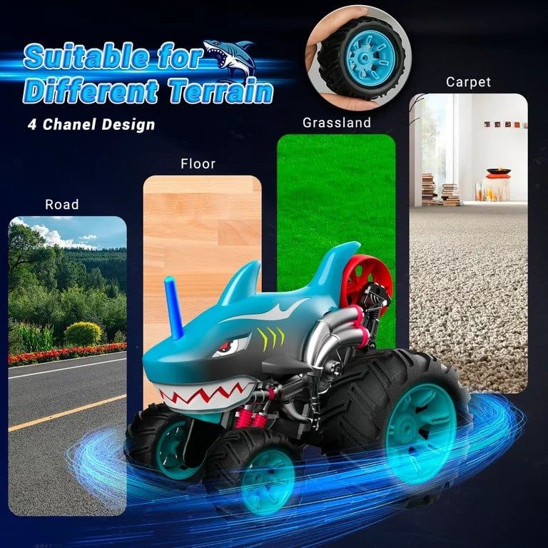 Crazon Scale 1:16 5-Wheel Stunt Car - Blue