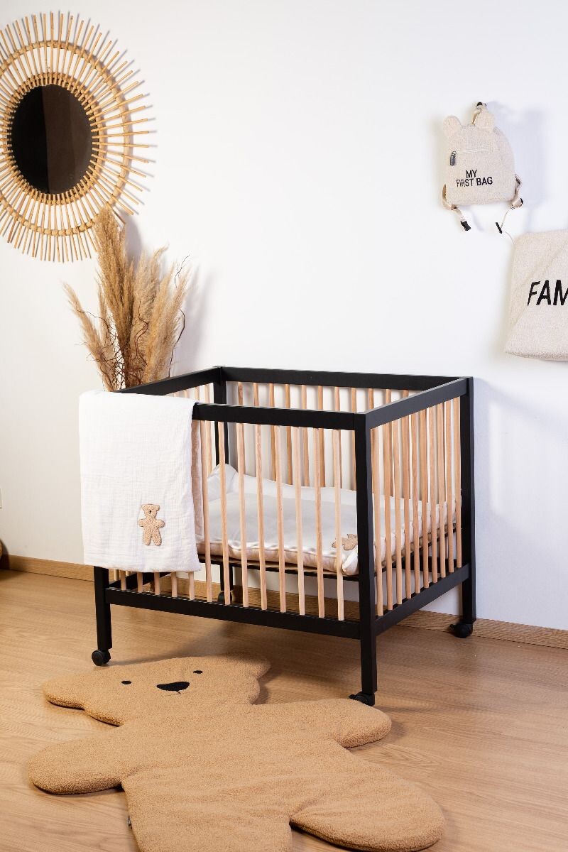 Childhome Playpen 97 Wood - Black/Natural