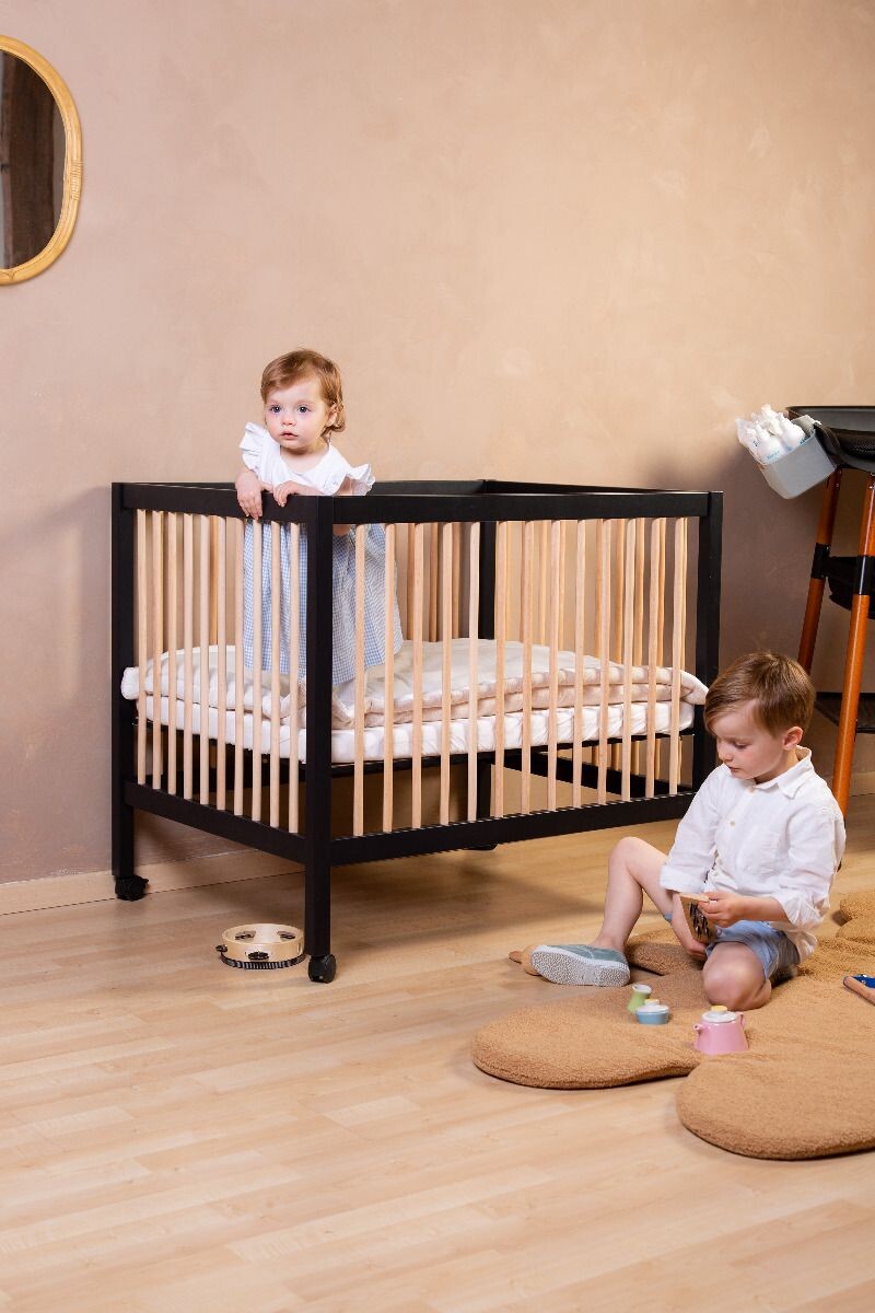 Childhome Playpen 97 Wood - Black/Natural