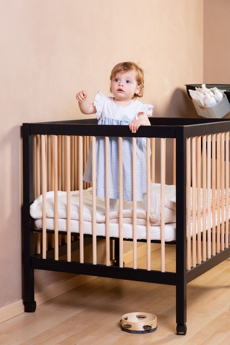 Childhome Playpen 97 Wood - Black/Natural