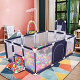 Pikkaboo Baby Playpen with Basketball Hoop & 30 Free balls - Navy