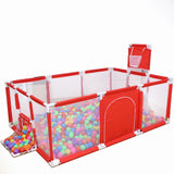 Pikkaboo Baby Playpen with Basketball Hoop & 30 Free balls - Red