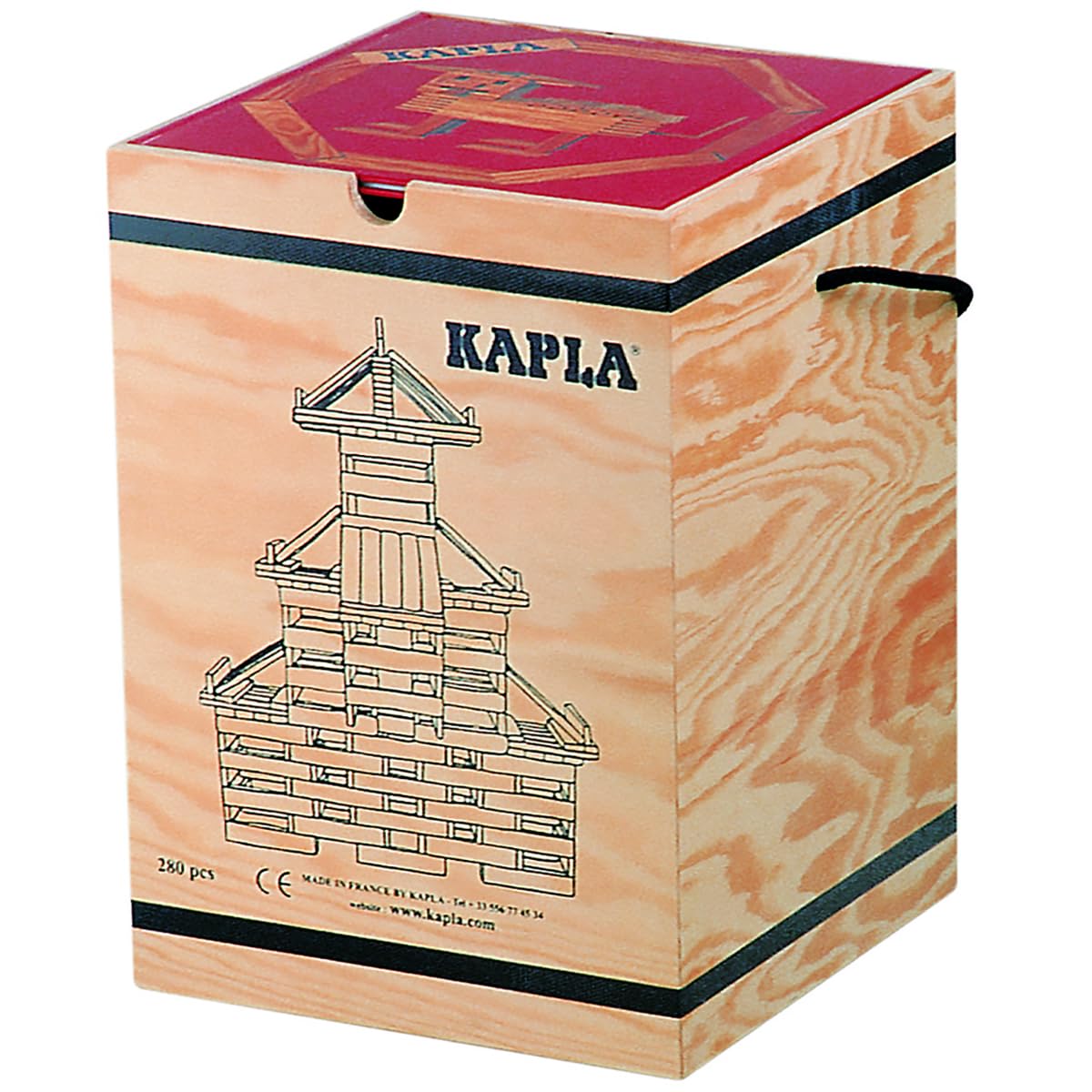 Kapla Wooden Construction Set in a Chest with Brown Art Book - 280pcs - Laadlee