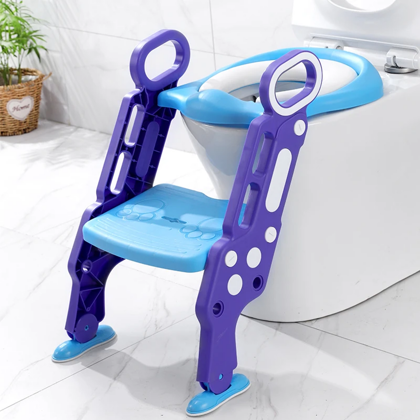 Pikkaboo EasyGo+ Potty Training Seat with Step Ladder - Blue & Purple