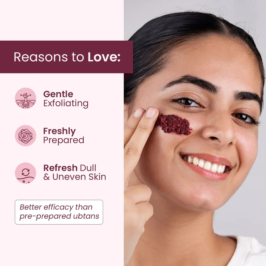 Mother Sparsh Rose & Beetroot Face Ubtan - 40gm - Laadlee