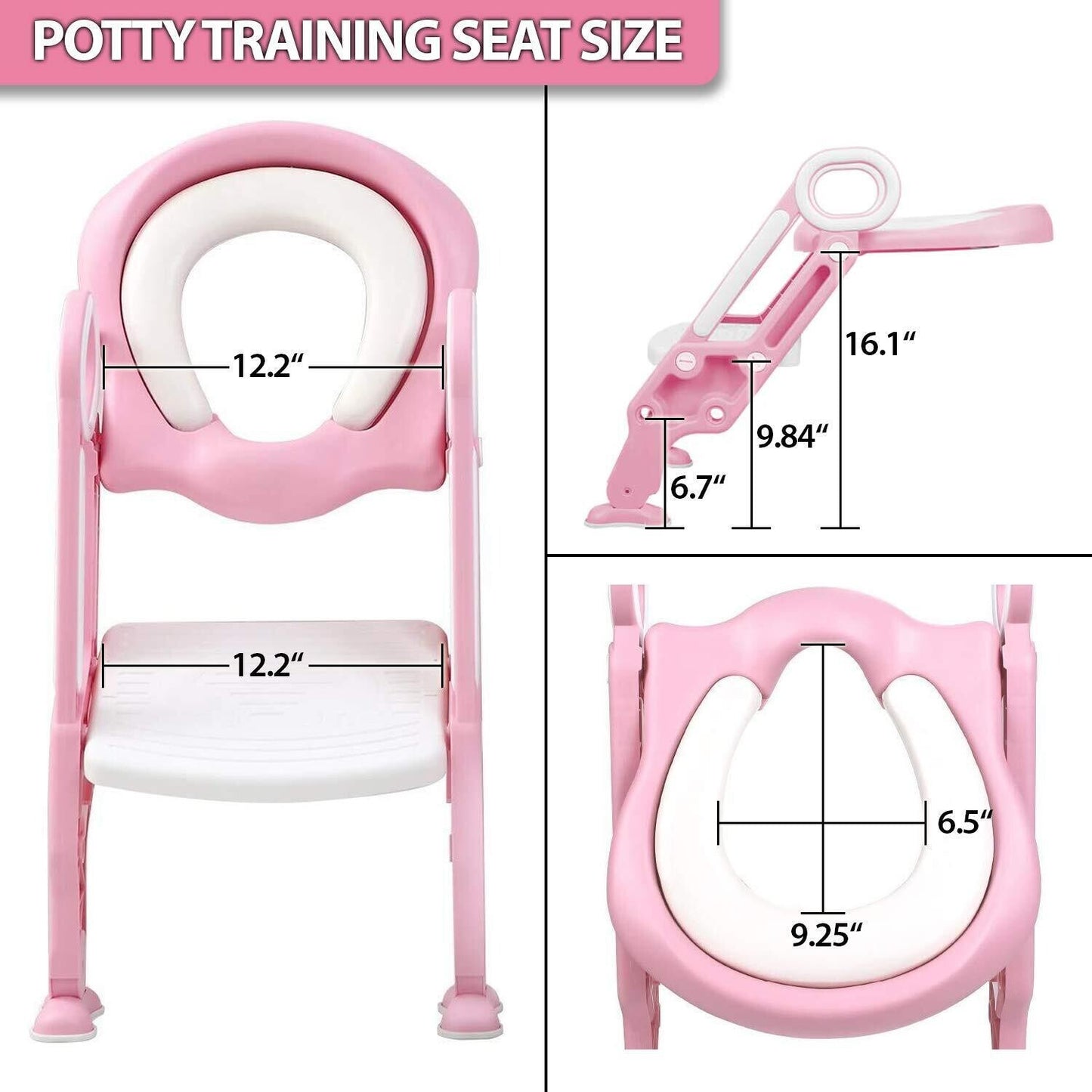 Pikkaboo EasyGo+ Potty Training Seat with Step Ladder - Pink