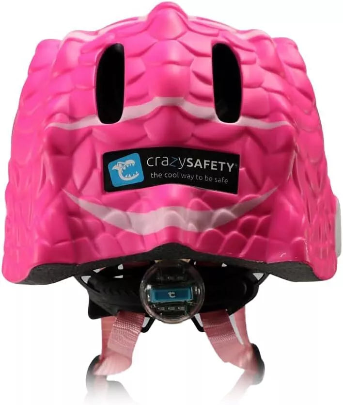 Crazy Safety Bicycle Helmet Dino - Pink - Laadlee