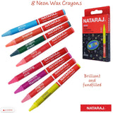 Nataraj Neon Wax Crayons 8 Colours