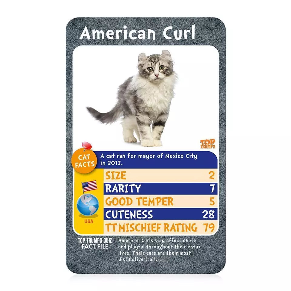 Winning Moves Top Trumps Cats Card