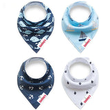 Eazy Kids Bandana Bibs - Anchor Ships (Set Of 4)