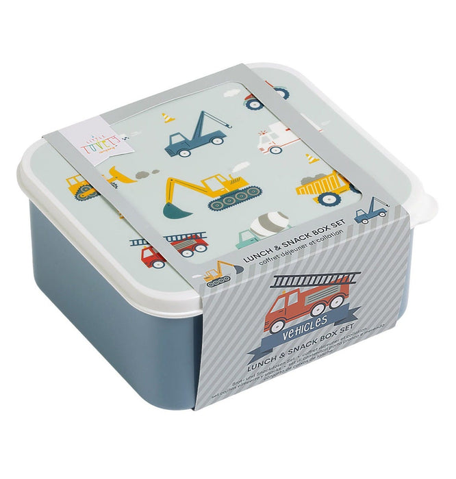 A Little Lovely Company Lunch & Snack Box Set - Vehicles