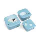 Done By Deer Snack Box Set 3pcs - Tiny Farm Blue